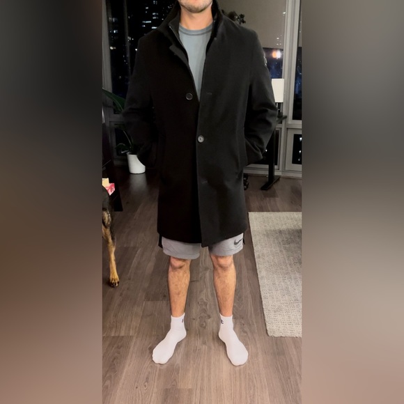 Gently-Used Calvin Klein Pea Coat. Size is 36S. Color is Black. - Picture 6 of 6